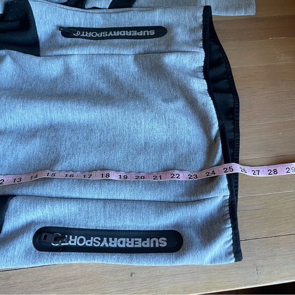 Superdry Sport Core Tech Funnel Hoodie Gray and Black Vented Size 10 Sporty - Picture 15 of 16